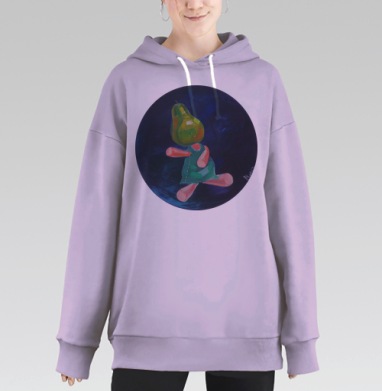 Кукла с головой груши в зелёном платье прыгает игрушка, Hoodie Long Oversize Fiolet
