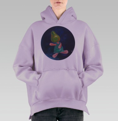 Кукла с головой груши в зелёном платье прыгает игрушка, Hoodie Oversize Fiolet, утепленная