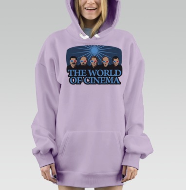 Leaders Wearing 3D Glasses / Политические лидеры Мир кино THE WORLD OF CINEMA, Hoodie Mjhigh Dig Mel, Fiolet, утепленная