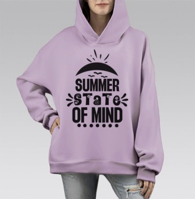 Летний настрой с солнцем и цветами оригинальный стиль, Hoodie Mono Fiolet, оверсайз, утепленная