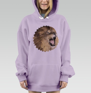 Лев с треугольником, Hoodie Mjhigh Dig Mel, Fiolet, утепленная