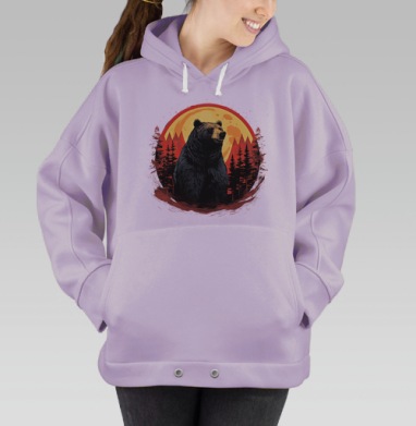 Медведь гризли, Hoodie Oversize Fiolet