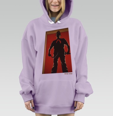 Механический Человек Стилизованное Механическое Изображение Торса, Hoodie Mjhigh Dig Mel, Fiolet, утепленная