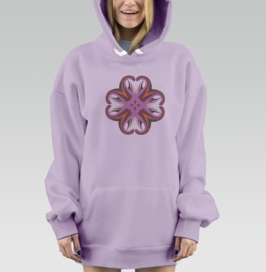Модернистская абстракция со смещенными лентами и гармонией цветов, Hoodie Mjhigh Dig Mel, Fiolet, утепленная
