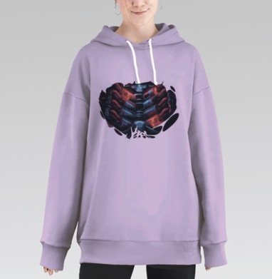 Мощный двигатель огонь энергия внутренняя мечта, Hoodie Long Oversize Fiolet