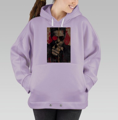 Мужчина в красных очках указывает на тебя с вызовом и силой, Hoodie Oversize Fiolet