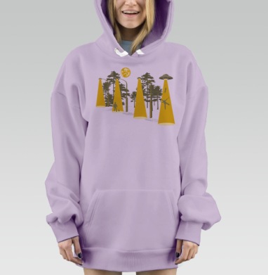 Ночное похищение инопланетянами среди улиц города, Hoodie Mjhigh Dig Mel, Fiolet, утепленная