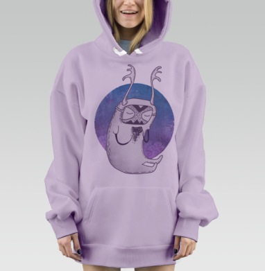Сказочное существо в объятиях спокойствия, Hoodie Mjhigh Dig Mel, Fiolet, утепленная