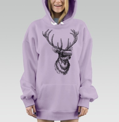 Олень в виртуале, Hoodie Mjhigh Dig Mel, Fiolet, утепленная