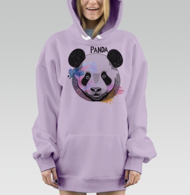 Панда. графика, Hoodie Mjhigh Dig Mel, Fiolet, утепленная