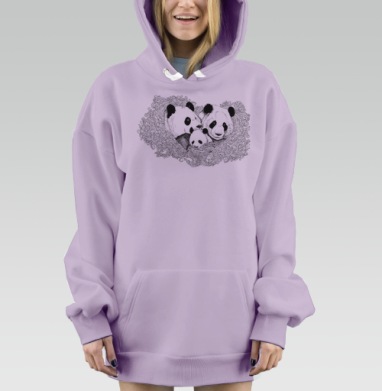 Панда, Hoodie Mjhigh Dig Mel, Fiolet, утепленная