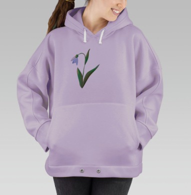Нежный подснежник векторный рисунок, Hoodie Oversize Fiolet