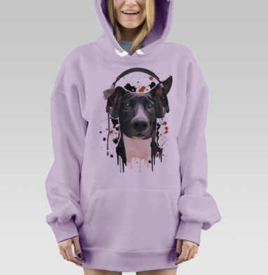 Пёс меломан, Hoodie Mjhigh Dig Mel, Fiolet, утепленная
