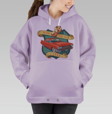 Retro cars club, Hoodie Oversize Fiolet