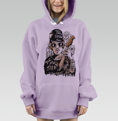 Rock Man, Hoodie Mjhigh Dig Mel, Fiolet, утепленная