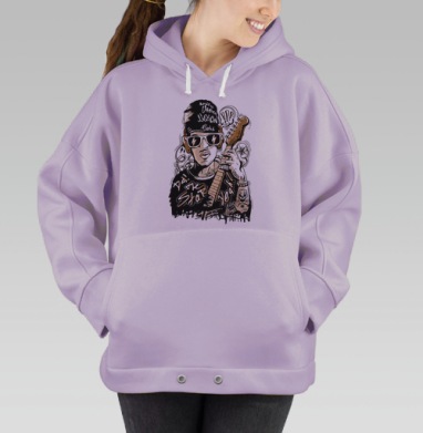 Rock Man, Hoodie Oversize Fiolet