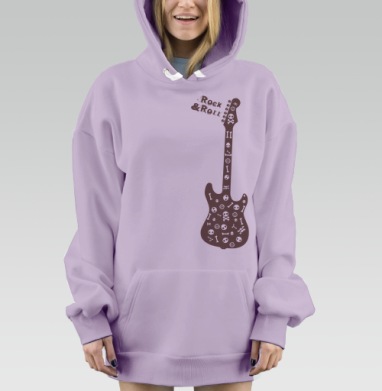 Rock&Roll, Hoodie Mjhigh Dig Mel, Fiolet, утепленная