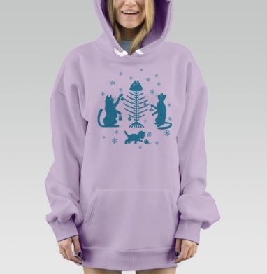 С НОВЫМ МЯУ, Hoodie Mjhigh Dig Mel, Fiolet, утепленная
