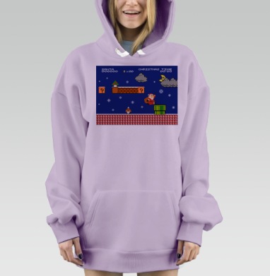 Santa Mario, Hoodie Mjhigh Dig Mel, Fiolet, утепленная
