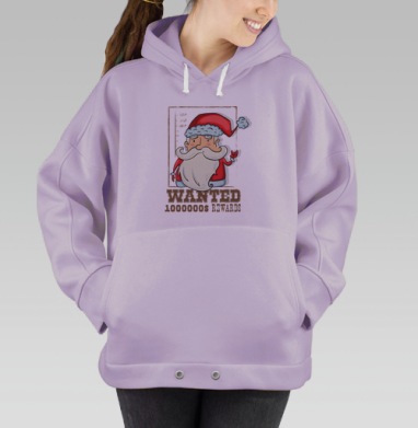 Santa wanted, Hoodie Oversize Fiolet