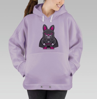 Серый кролик супергерой яркий розовый перчатки обувь, Hoodie Oversize Fiolet