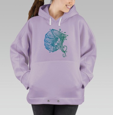 Shrimp, Hoodie Oversize Fiolet