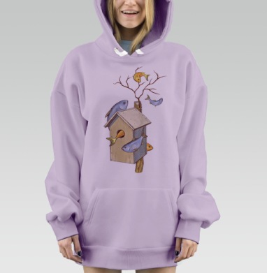 Скворцы, Hoodie Mjhigh Dig Mel, Fiolet, утепленная