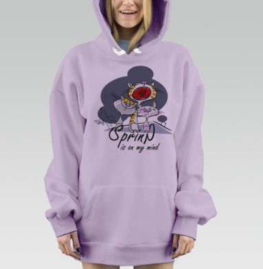Spring, Hoodie Mjhigh Dig Mel, Fiolet, утепленная