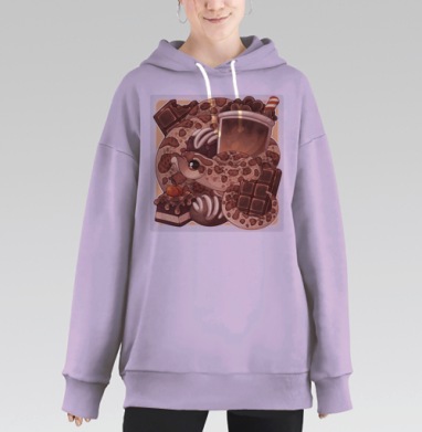 Свиноносый ужик в компании сладких вкусняшек, Hoodie Long Oversize Fiolet
