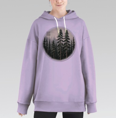 Тайны темного леса загадка природы тайн, Hoodie Long Oversize Fiolet