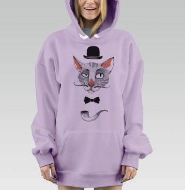 The true gentelman, Hoodie Mjhigh Dig Mel, Fiolet, утепленная
