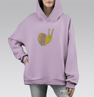 Улыбающаяся медленная улитка Желтый коричневый медленная улитка, Hoodie Mono Fiolet, оверсайз, утепленная