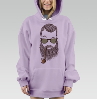 Верьте мне, у меня есть борода, Hoodie Mjhigh Dig Mel, Fiolet, утепленная