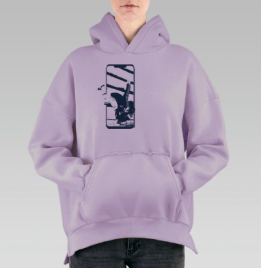 Выход Из Цифрового Экрана Танец На Один, Hoodie Oversize Fiolet, утепленная