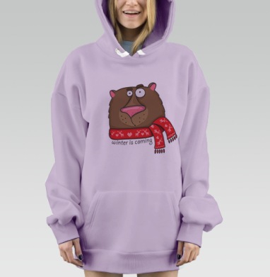 Winter is coming, Hoodie Mjhigh Dig Mel, Fiolet, утепленная