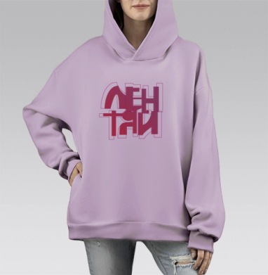 Яркое наложение букв ленивый шрифтовой узор ленивый шрифтовой узор, Hoodie Mono Fiolet, оверсайз, утепленная