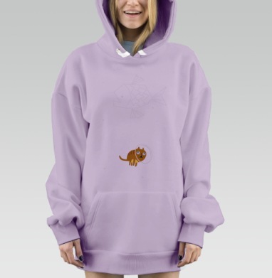 Звездный кот, Hoodie Mjhigh Dig Mel, Fiolet, утепленная