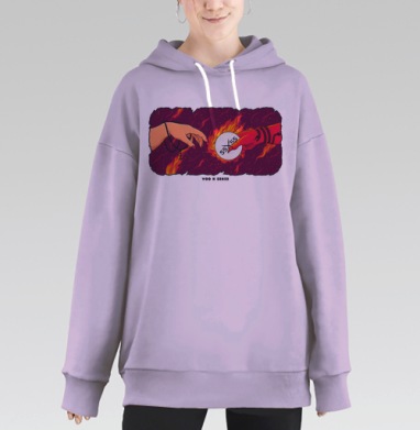 55х55 в огне, Hoodie Long Oversize Fiolet