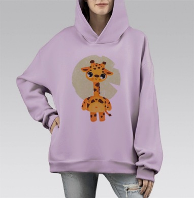 А вот и я, Hoodie Mono Fiolet, оверсайз, утепленная