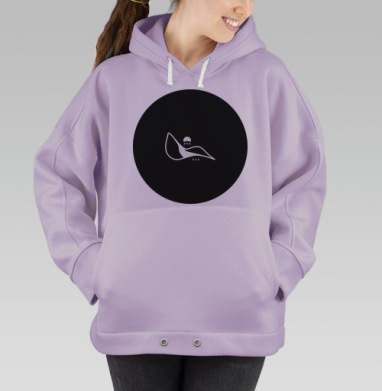 Абстрактная Гора с Закатным Солнцем Ощущением Спокойствия, Hoodie Oversize Fiolet