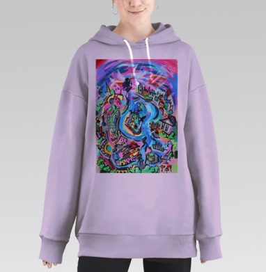Абстрактный Петербург, Hoodie Long Oversize Fiolet