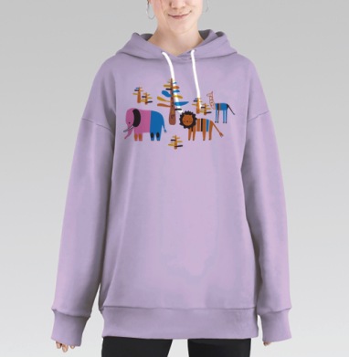 Африканская саванна, Hoodie Long Oversize Fiolet