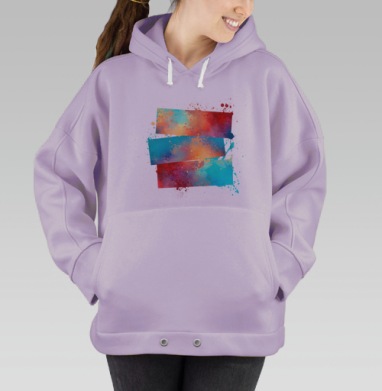 Акварельные брызги, Hoodie Oversize Fiolet