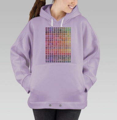 Акварельные квадратики, Hoodie Oversize Fiolet