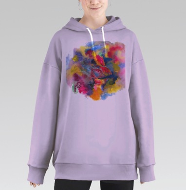 АКВАРИУМНЫЕ РЫБКИ, Hoodie Long Oversize Fiolet