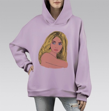 Анжелика - маркиза Ангелов, Hoodie Mono Fiolet, оверсайз, утепленная