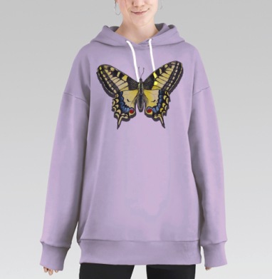Бабочка Махаон, Hoodie Long Oversize Fiolet