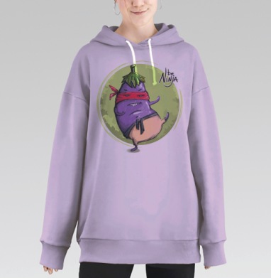 Баклажан Н, Hoodie Long Oversize Fiolet