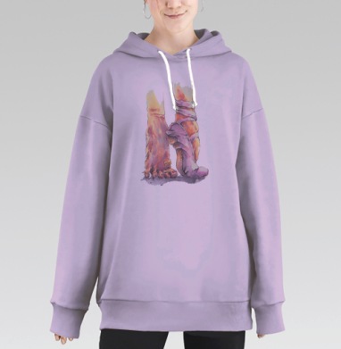 Балетные ножки, Hoodie Long Oversize Fiolet