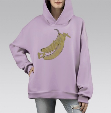 Банан, Hoodie Mono Fiolet, оверсайз, утепленная